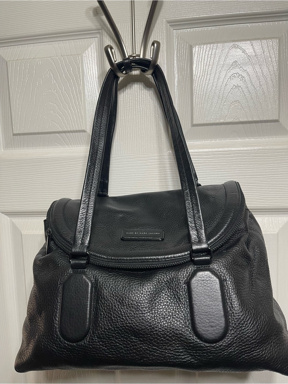 Marc by Marc Jacobs Black Pebbled Leather Shoulder Bag